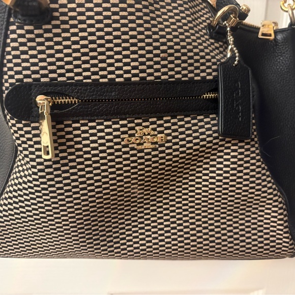 Coach Black and Cream Checkered Satchel - Picture 7 of 7
